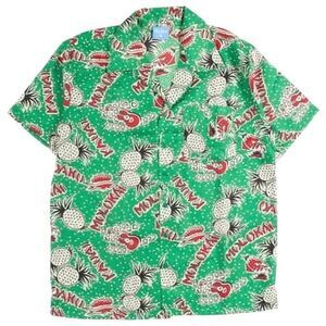 Green Hawaiian Islands Pineapple Hawaiian Shirt Large
